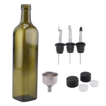 Olivenölflasche aus Glas – 500 ml, grüne Öl- und Essigflasche