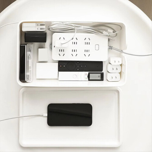 1PC Cable Storage Box Desktop Power Plug Board Storage Box 1