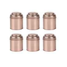 6-teiliges Teedosen-Set mit luftdichten Doppeldeckeln (Roségold)