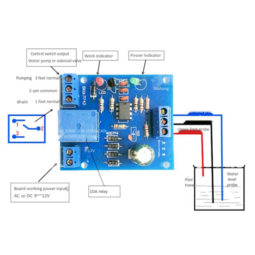 Waterniveausensor, pompprintplaat 2