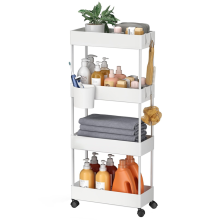 Carrello multiuso a più livelli con ruote, scaffale portaoggetti sottile e mobile per cucina B