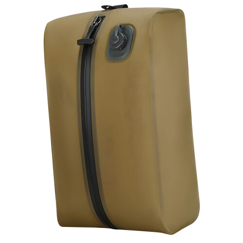 Sealed Zippers Compression Bag Foldable Design For-Khaki