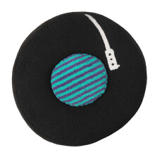 Decorative Turntable Seat Pillow Faux Furs Round Cushion-Black