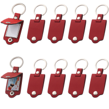 Lot de 10 porte-clés vierges à sublimer, pour photo et texte personnalisés (rouge)