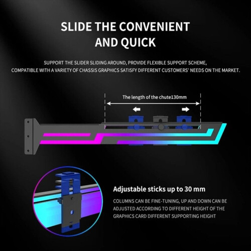 ARGB 5V 3PIN Grafikkortfäste Justerbar Höjd Vit 2