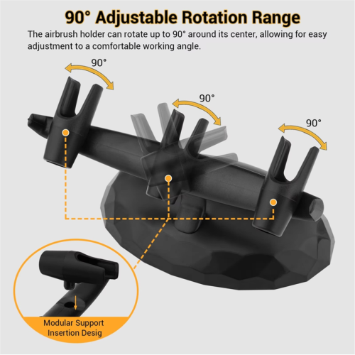 Supporto per aerografo resistente per 3 aerografi - , nero 2