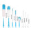 Set of 8 Durable Plastic Scrub Brushes Extra-blue and white 3