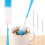 Set of 8 Durable Plastic Scrub Brushes Extra-blue and white 5