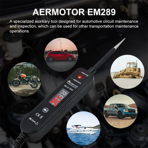 Tester per circuiti auto EM289 con display di tensione A 2