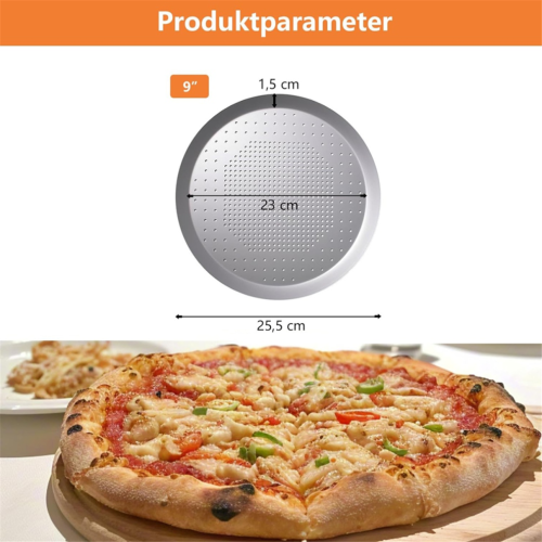 Set mit 2 runden Pizza-Backblechen, Durchmesser 25,5 cm 1
