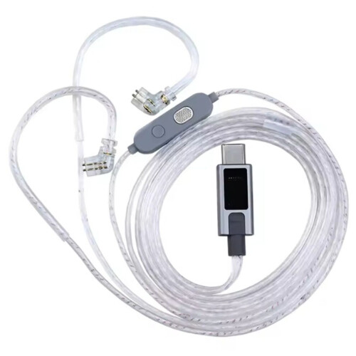 Câble de mise à niveau double microphone plaqué argent Type-C pour QKZ -M2