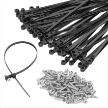 Attaches de câble de 30 cm (paquet de 100) avec trou de fixation à vis