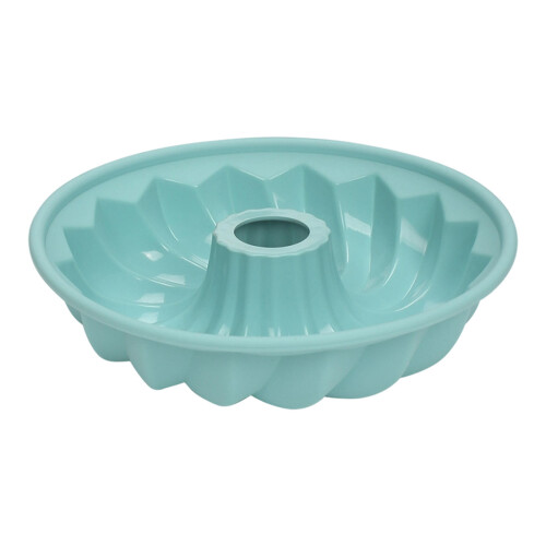 Reusable Silicone Bundts Cake Pan Fluted Tube Baking-Blue large