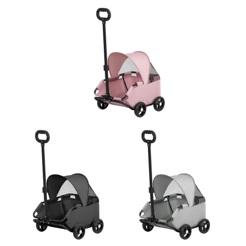 Ergonomic Pet Strollers For Small Breaths Sunproof Canopy-Gray 1