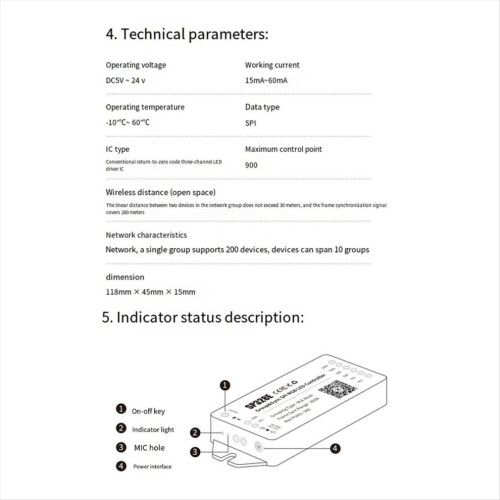SP328E SPI LED-Controller mit Mesh-Bluetooth 1