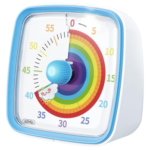 60-Minute Visual Timer with Night Light, Countdown Timer, Blue