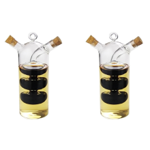 2-in-1 Doppelwandige Glasflasche für Soßen und Öle – Küchenaufbewahrung