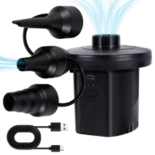 2000mAh Luftpump USB Trådlös Elektrisk Pump för att Blåsa Upp och Tömma Luft Kaki