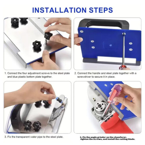 Kit de soporte para amoladora angular tipo 100 para corte de azulejos con bisel de 45 2