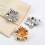 Flower Button Covers Cufflinks Shirt Collar Clips-silver 2