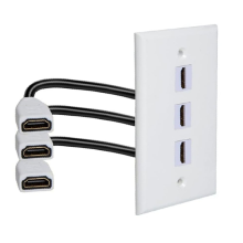 Plaque murale compatible 3 ports 3D 4K 60 Hz