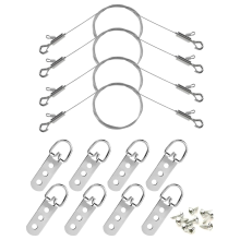 Adjustable Picture Hanging Wire with D Rings & Clips