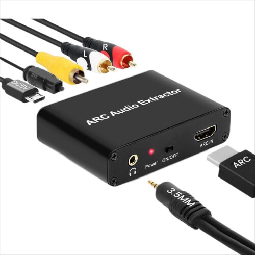 Convertidor de audio ARC de 192 KHz a óptico/coaxial/RCA/conector de 3,5 mm 2
