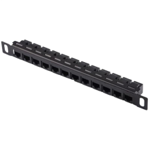 12-portars patchpanel, nätverkskablareorganiseringsrack