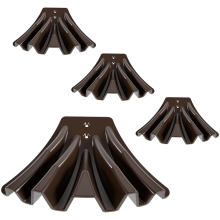 4-teiliges Set aus Dachrinnen-Fallrohrverteilern und Dachrinnen-Fallrohrverlängerungen, braun