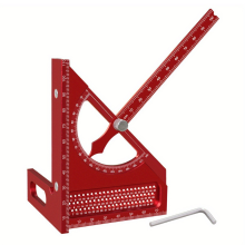 Équerre de menuisier avec guide de marquage rapide à 180 degrés, rouge
