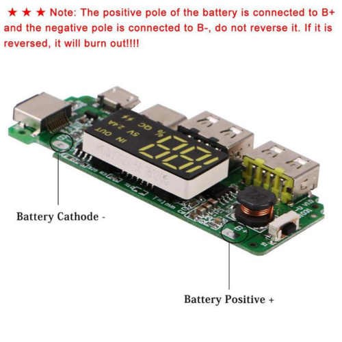 LED Dual USB 5V 2,4A Micro/Type-C USB Powerbank-Ladegerätplatine (2 Stück) 2