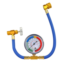 Kit di tubi flessibili per la ricarica del refrigerante R134A per climatizzatori auto con manometro.