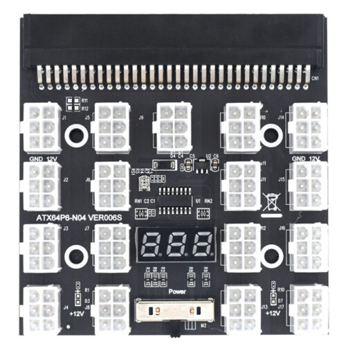 Breakoutboard met 17 poorten, 6-pins LED-display, voedingsmodule en serveradapter. 1