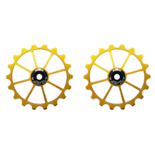 Dérailleur arrière de vélo MEIJUN 18T, roulements céramiques 4 mm 5 mm (Or)