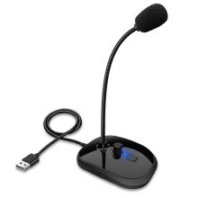 Omnidirectionele USB-zwanenhalsmicrofoon met volumeregeling