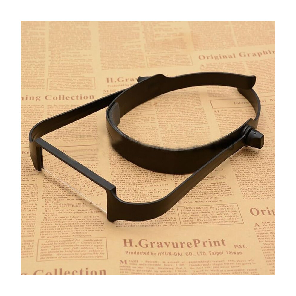 Black Headmounted Magnifying Glass With 4 Acrylic Lenses (1.6X, 2X, 2.5X, 3.5X) For Seniors (Color: ) Charitable