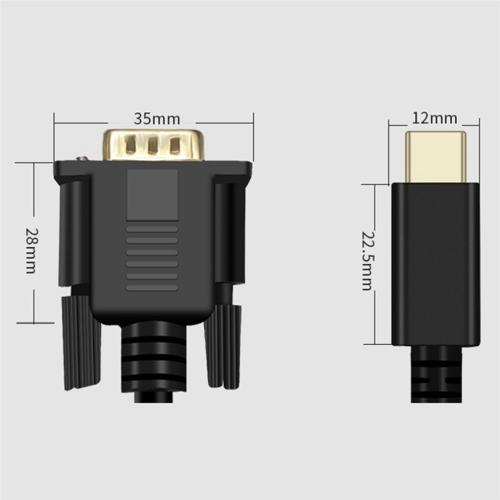Câble USB C vers VGA 1,8 m (5,9 pieds), pour périphériques USB 3.1, etc. 1
