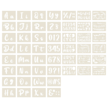 50 stencil per calligrafia con alfabeto - Riutilizzabili
