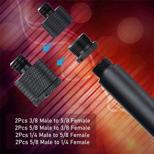 8-teiliges Mikrofonstativ-Gewindeadapter-Set, 5/8" Innengewinde auf 3/8" Außengewinde 2