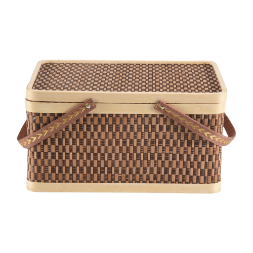 Nueva cesta de bambú, cesta tejida natural, cesta de picnic de bambú 2