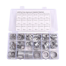 450 stuks aluminium platte pakkingen/ringen, assortiment