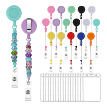 Beaded Badge Reel Strip Retractable DIY Badge Reel Kit