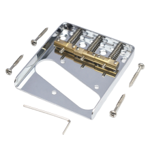 Sistema di ponte per chitarra TL con selletta in ottone a 3 viti, colore argento.