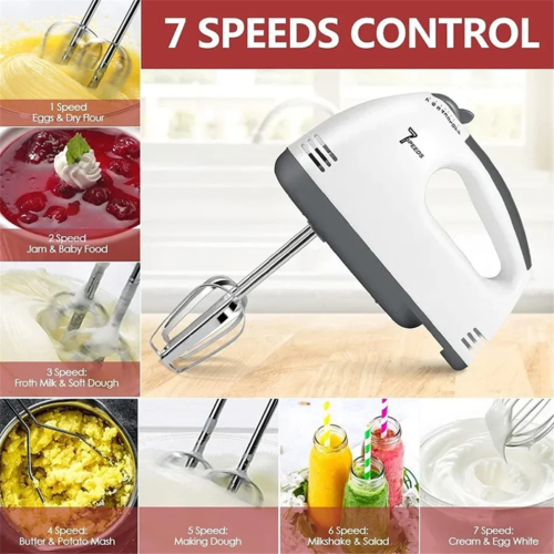 Elektrischer Handmixer, Schneebesen, Sahnerührer, Teigmixer, EU-Stecker 2