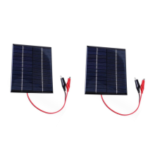 2 Stück 12V 2W Hochleistungs-Falt-Solarpanel-Ladegerät mit Klemmkabel