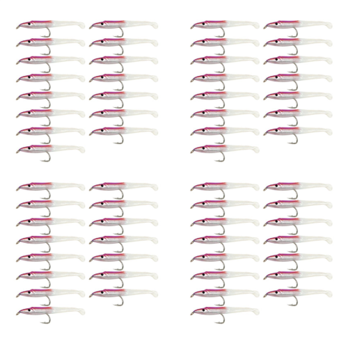 Angelköder-Imitat mit Haken, Aal-Imitat, 5 cm/0,6 g, 15 Stück, rosa
