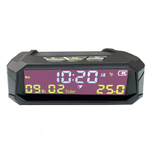 Orologio digitale per auto, display della temperatura interna con data