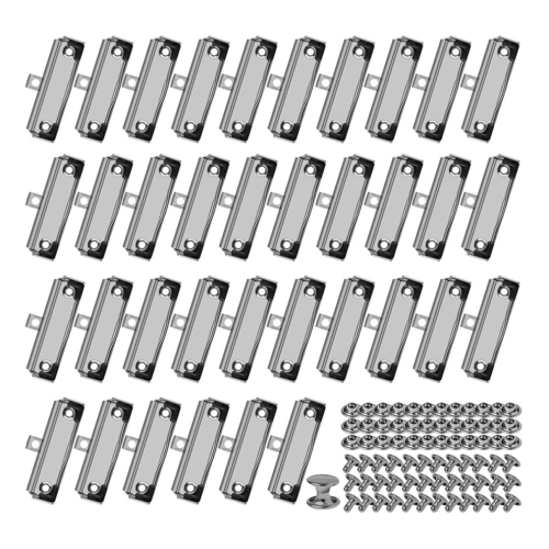 Set van 36 klembordclips van 10 cm met rubberen grip.