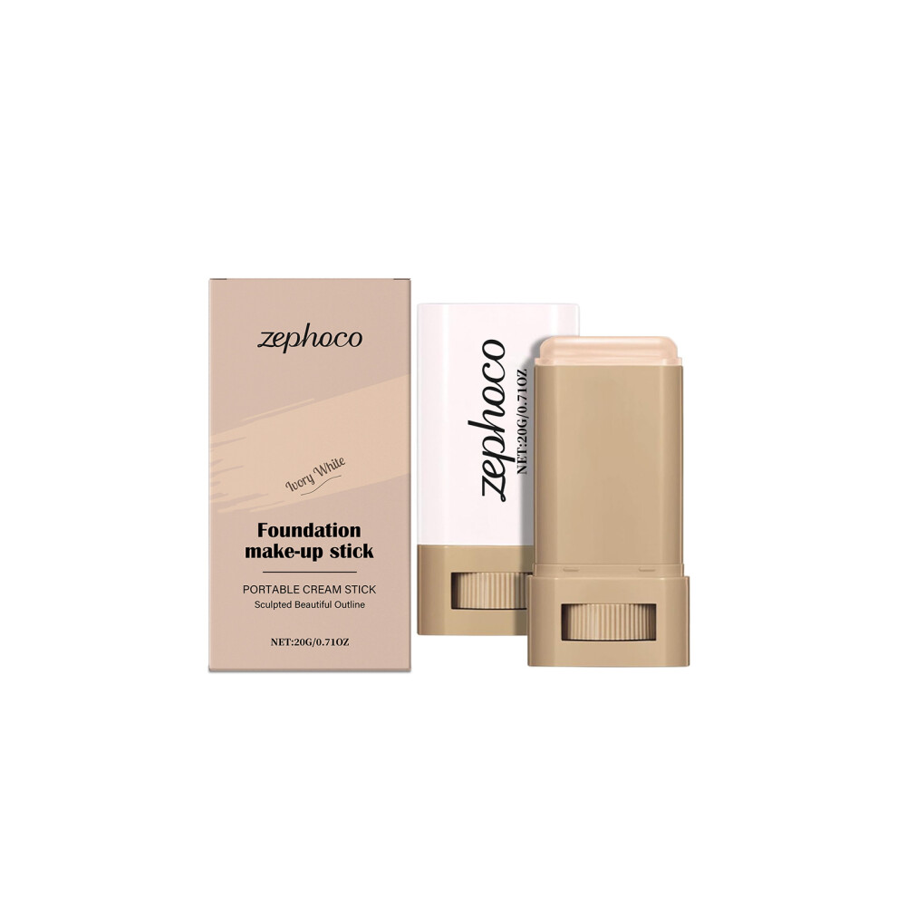 (20g) Ivory white concealer foundation stick natural and lightweight brighten skin tone for a long time without makeup