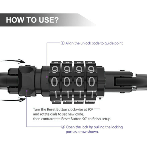 4-Digit Heavy Duty Carabiner Clips, D-Shaped Code Lock 2
